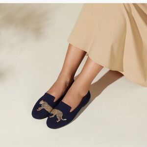 Vivaia Audrey Loafers - Navy Cheetah